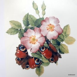 Siirdepilt "Kirjude liblikatega kimp" 95mm.