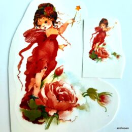 Siirdepilt "Haldjapreilid punases 7,5cm& 3,5 cm