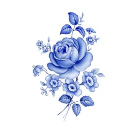 Siirdepilt "Sinine lill " 75x50mm.