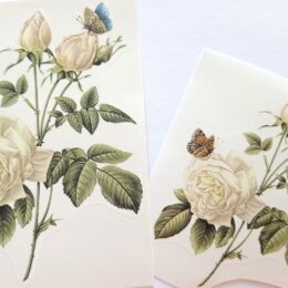 Siirdepilt " Valge roos liblikatega"110mm