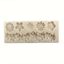 Silikoonvorm 5 lille ja lillevanik 15x5,6cm